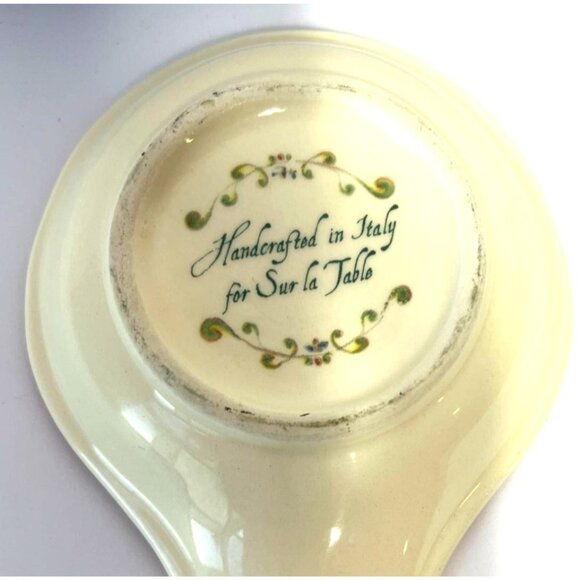 Sur La Table Spoon Rest Hand Painted Dishes Rustica Italy Earthenware Retired - Picture 7 of 8